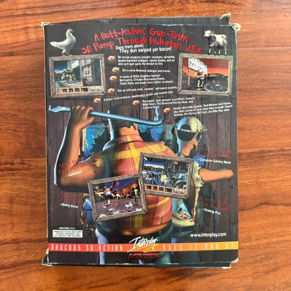 Vintage Redneck Rampage Interplay CD ROM Big Box Video Game 1997